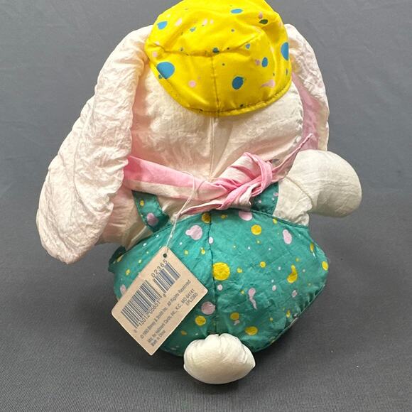 VTG Hallmark Crayola Bunny Plush 1993 Easter Rabbit Toy Pink Ears Hat Outfit 18" - Picture 2 of 16